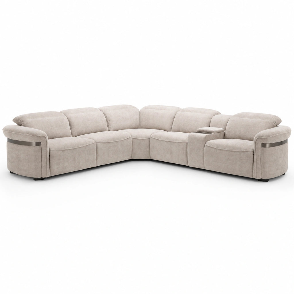 Bicester Electric Recliner Sofa Beige Large Corner