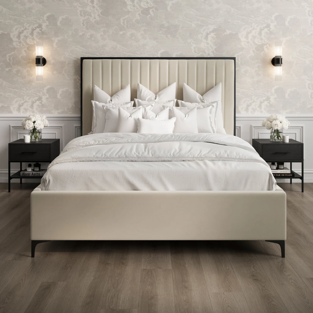 Berkeley Cream / Black King Size Bed (2 Packs), supplier view 1