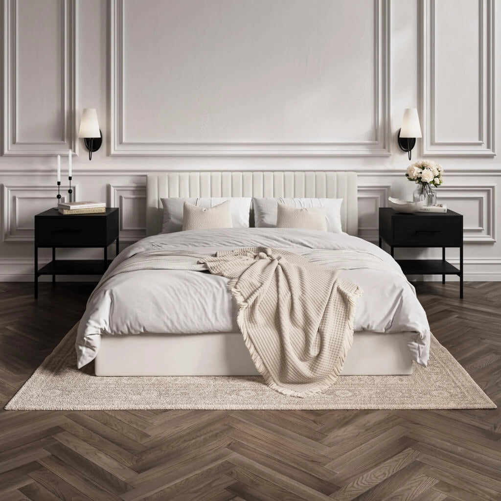 Berlin Milk Ottoman Super King Size Bed (2 Packs), lifestyle