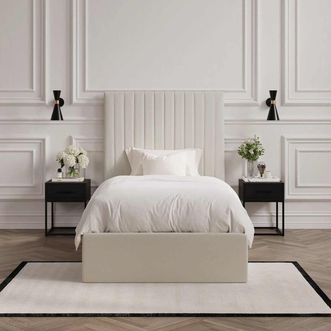 Berlin Milk Tall Ottoman Single Bed (2 Packs)