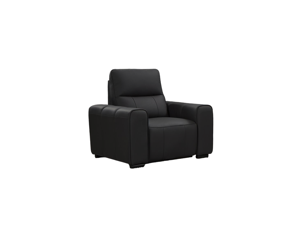 Bellagio Genuine Leather Electric Recliner Sofa Black Armchair