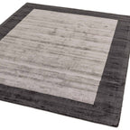 Blade Border Rug 160x230cm Charcoal Silver 04 Rug