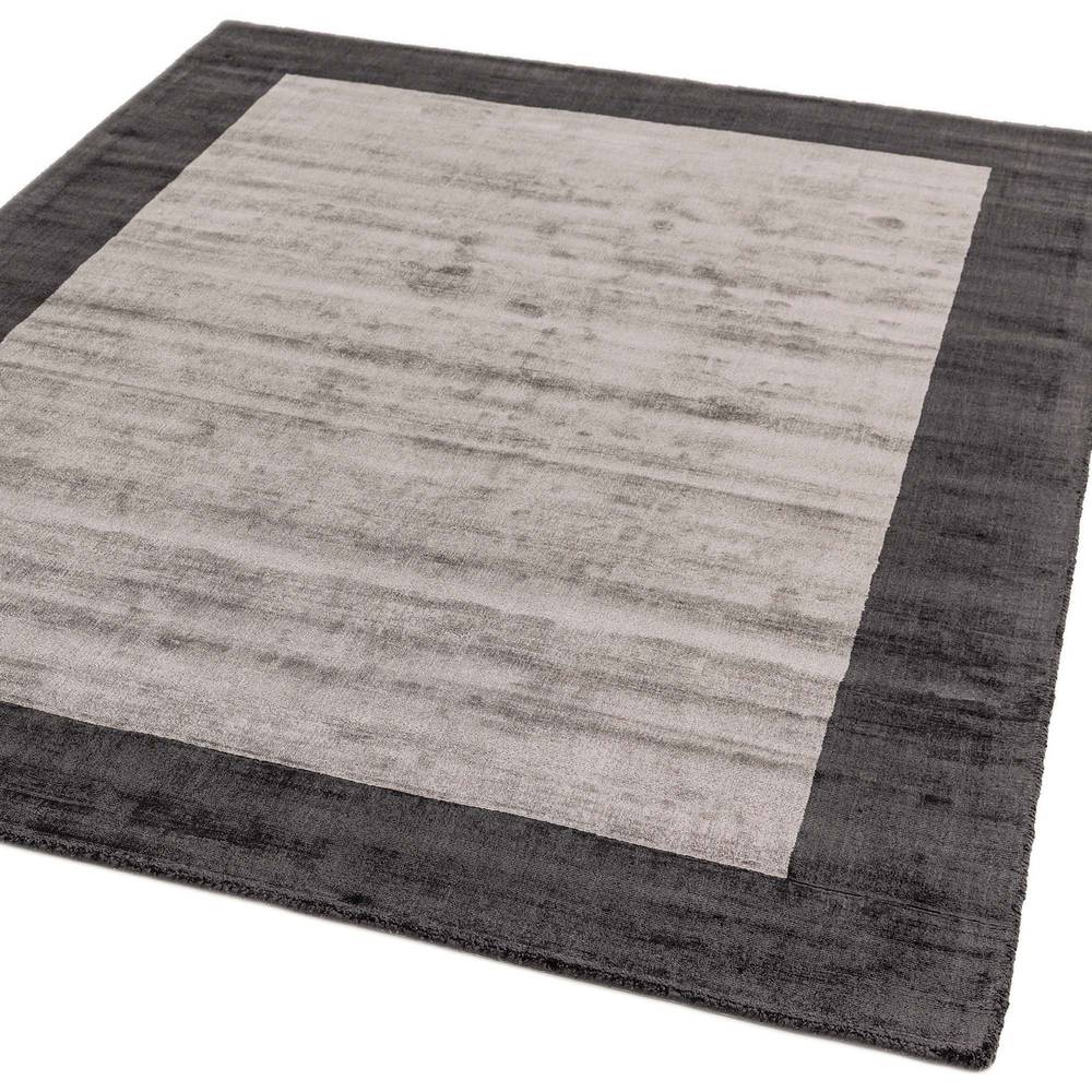 Blade Border Rug 200x290cm Charcoal Silver 04 Rug