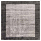 Blade Border Rug 200x290cm Charcoal Silver 04 Rug