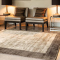 Blade Border Rug 200x200cm Choco Mocha 02 Rug