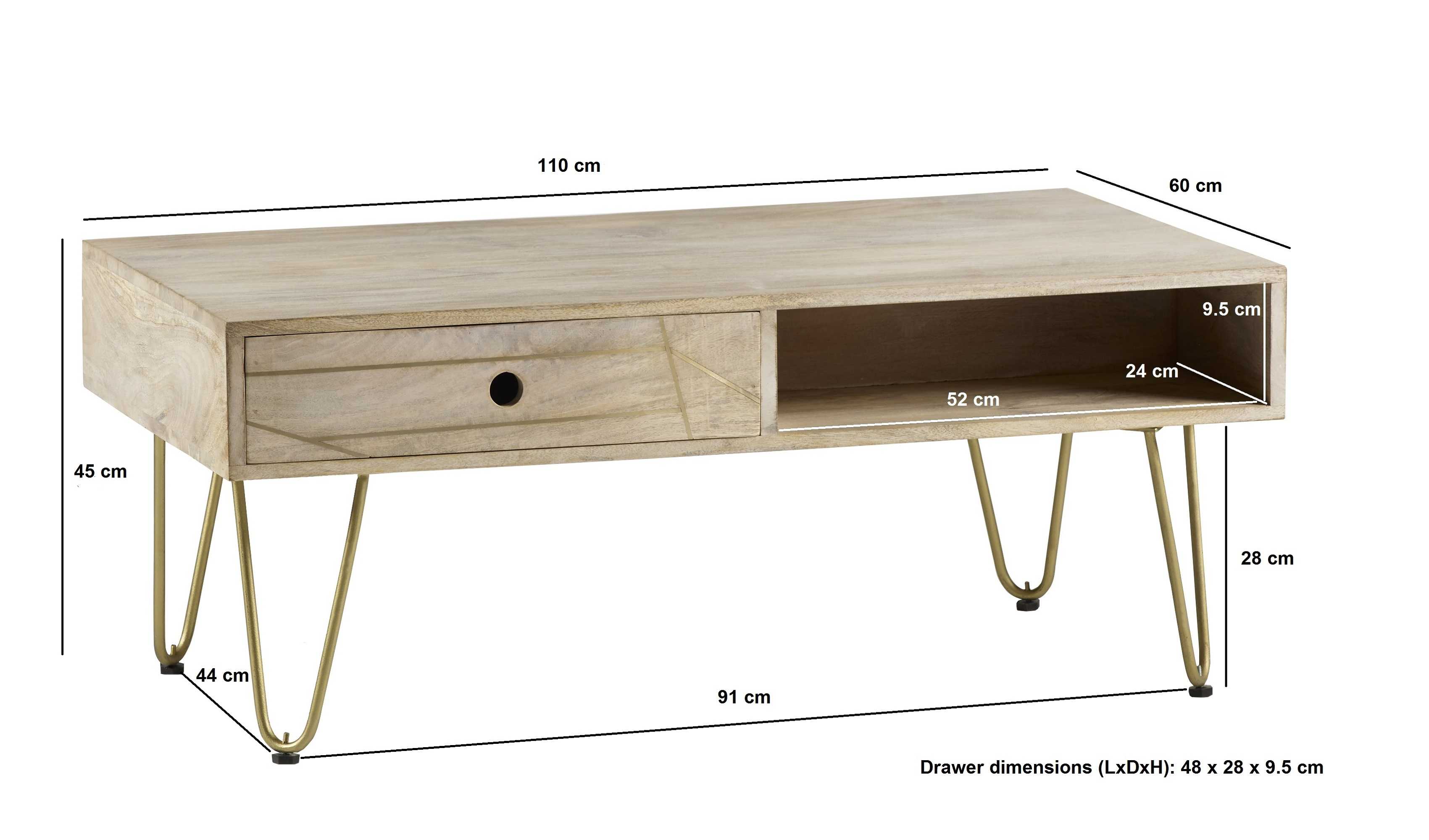 Rook Rectangular Coffee Table with Drawer