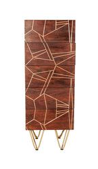 Jai Solid Mango Wood Gold Tall Chest of Drawers