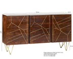 Jai Solid Mango Wood Extra Large Sideboard 3 Drawers and 2 Doors