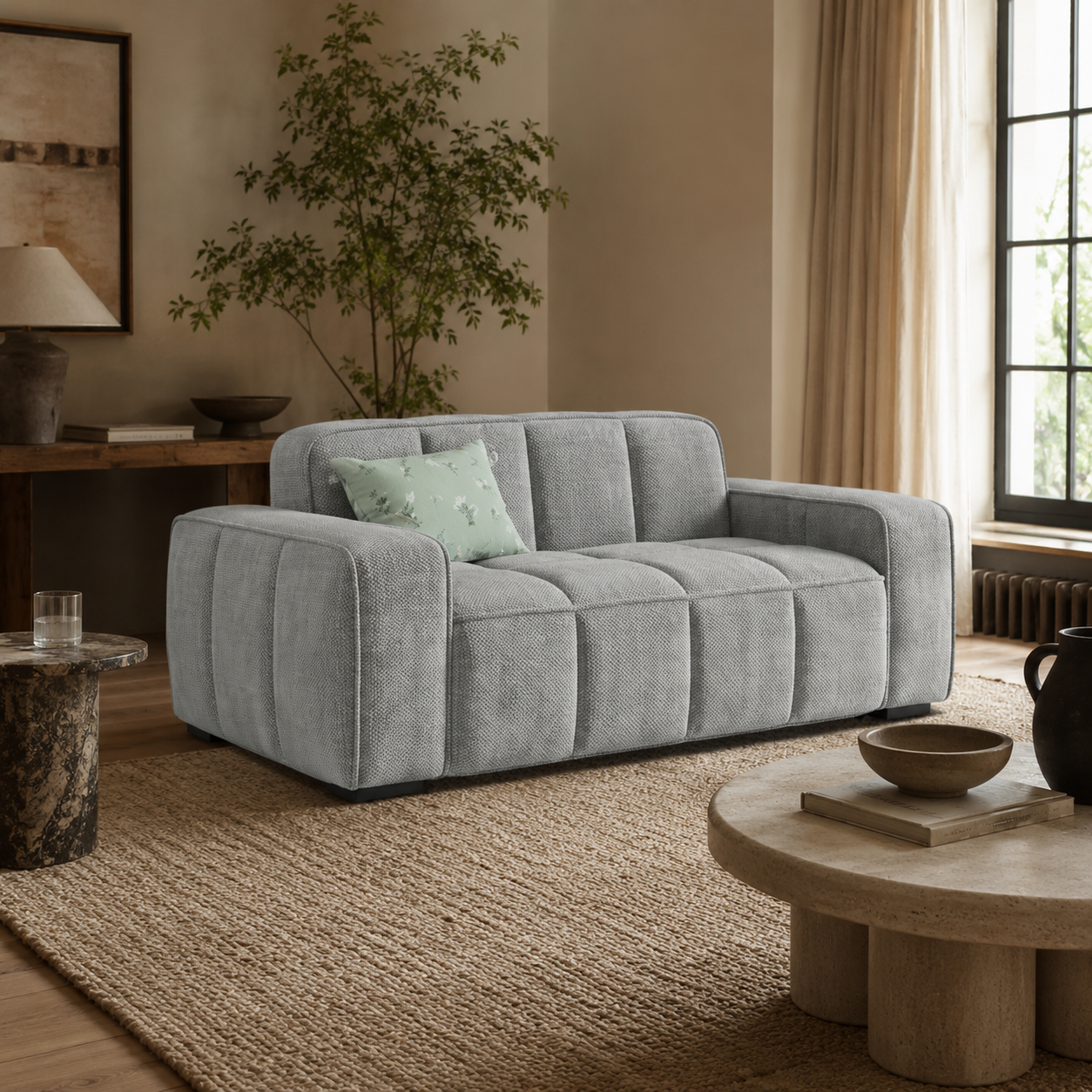 Paris Sofa Grey 2 Seater Sofa