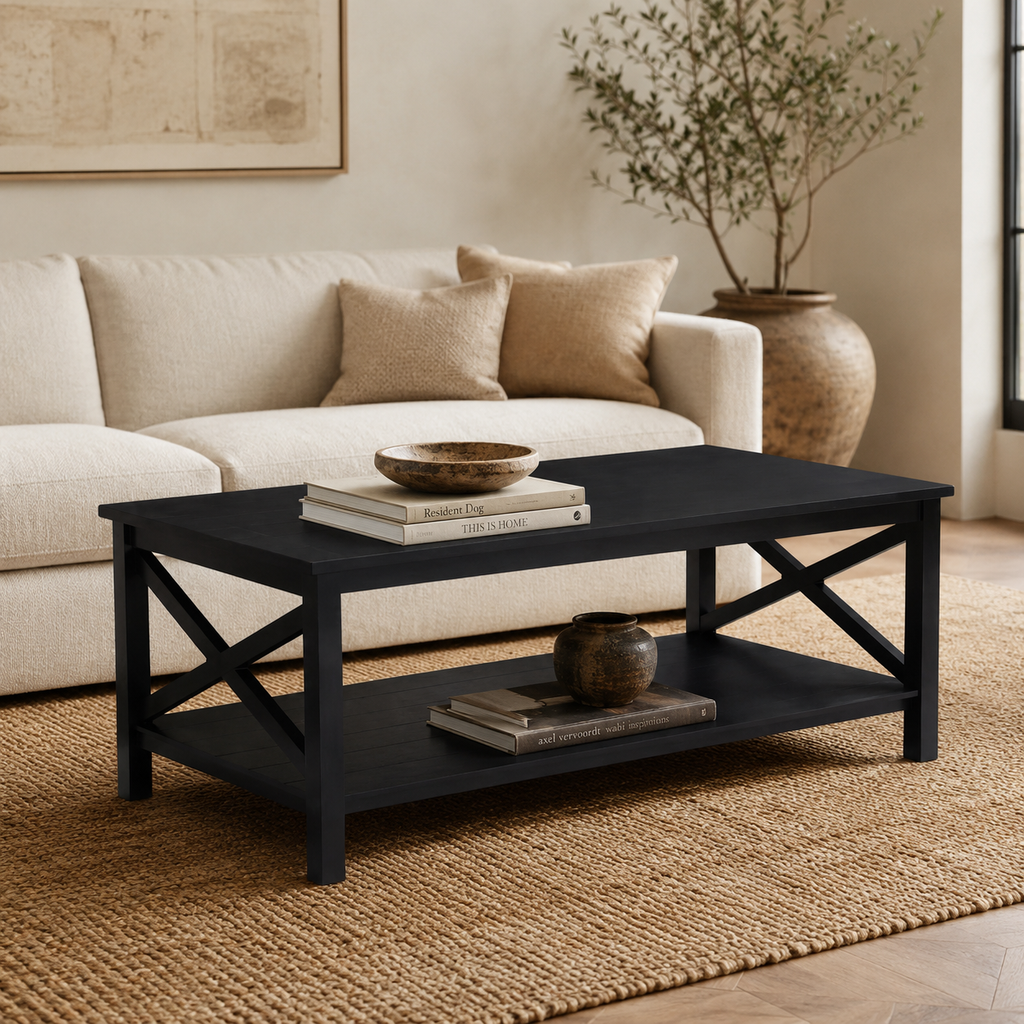 Heritage Black Wood Coffee Table