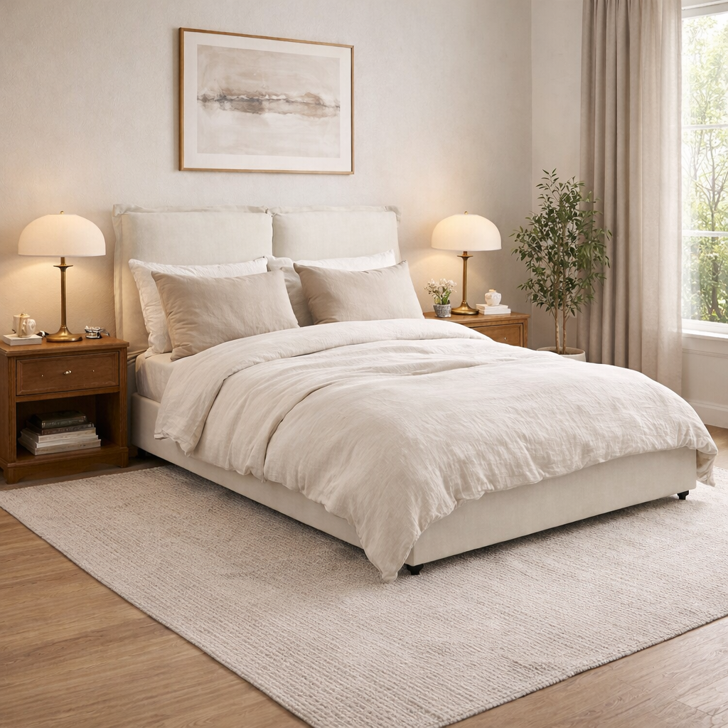 SUNDAY IVORY DOUBLE BED