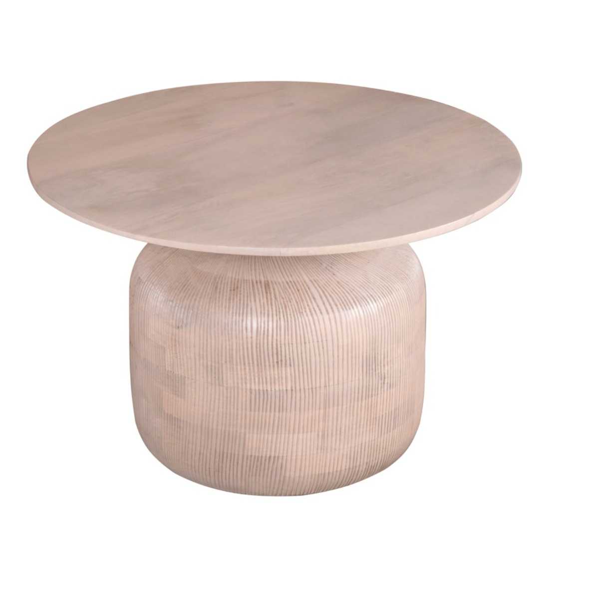 Emiko Cane & Mango Wood Round Coffee Table