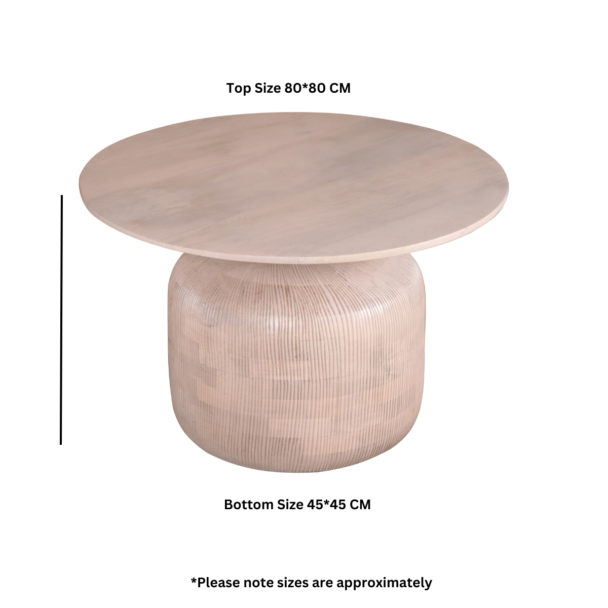 Emiko Cane & Mango Wood Round Coffee Table