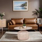 Emiko Cane & Mango Wood Round Coffee Table