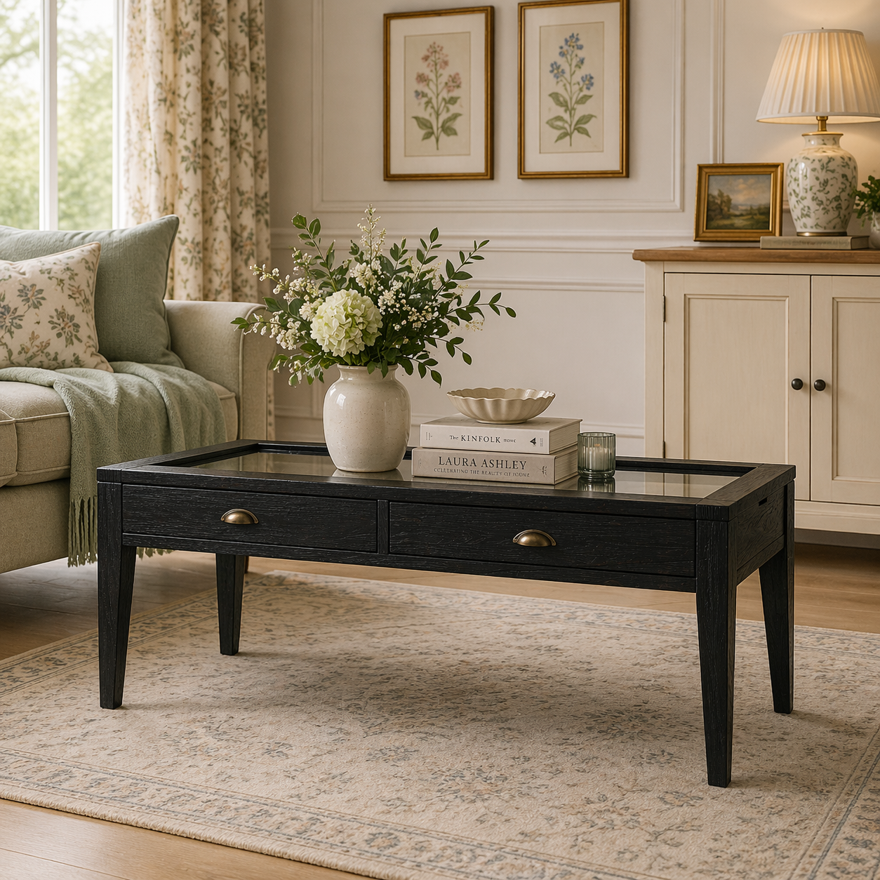 Elmhurst Black 2 Drawer Coffee Table