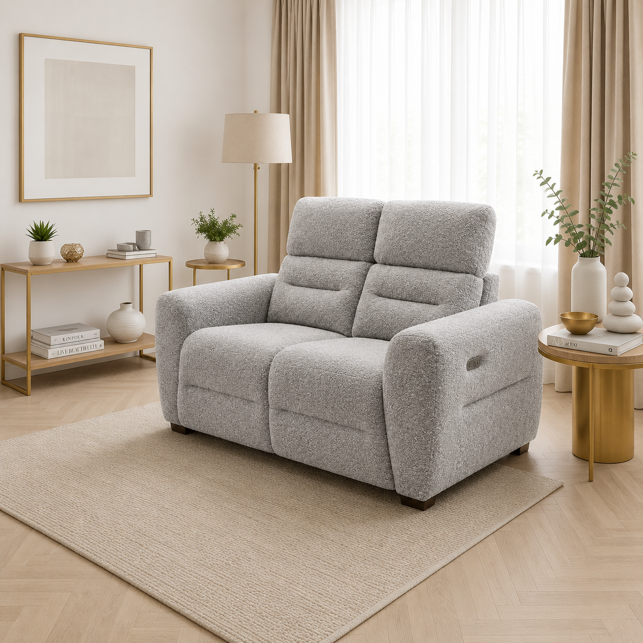 Tokyo Electric Recliner Grey 2 Seater
