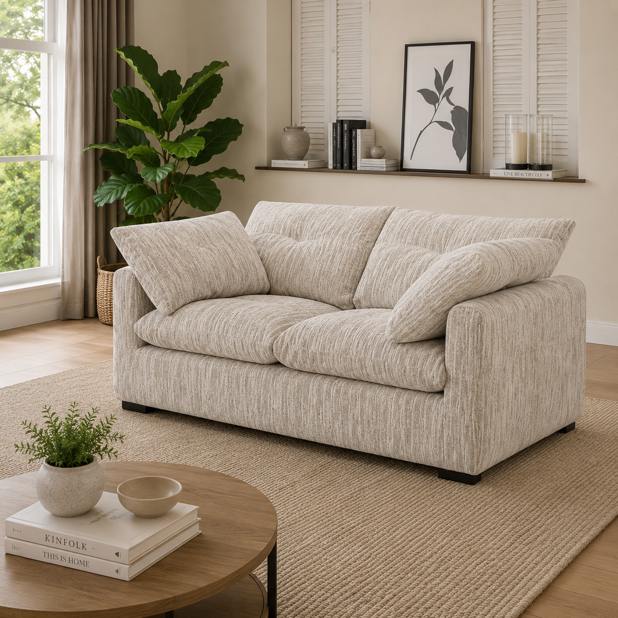 Quetta Sofa Grey Silver 2 Seater
