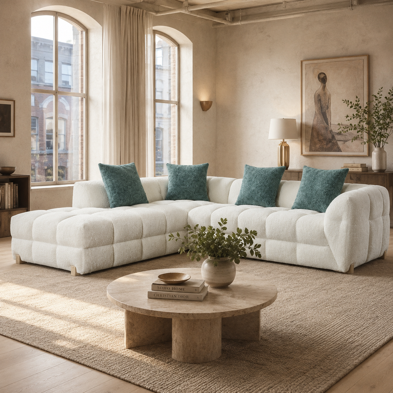 Genoa Sofa Beige Left Hand