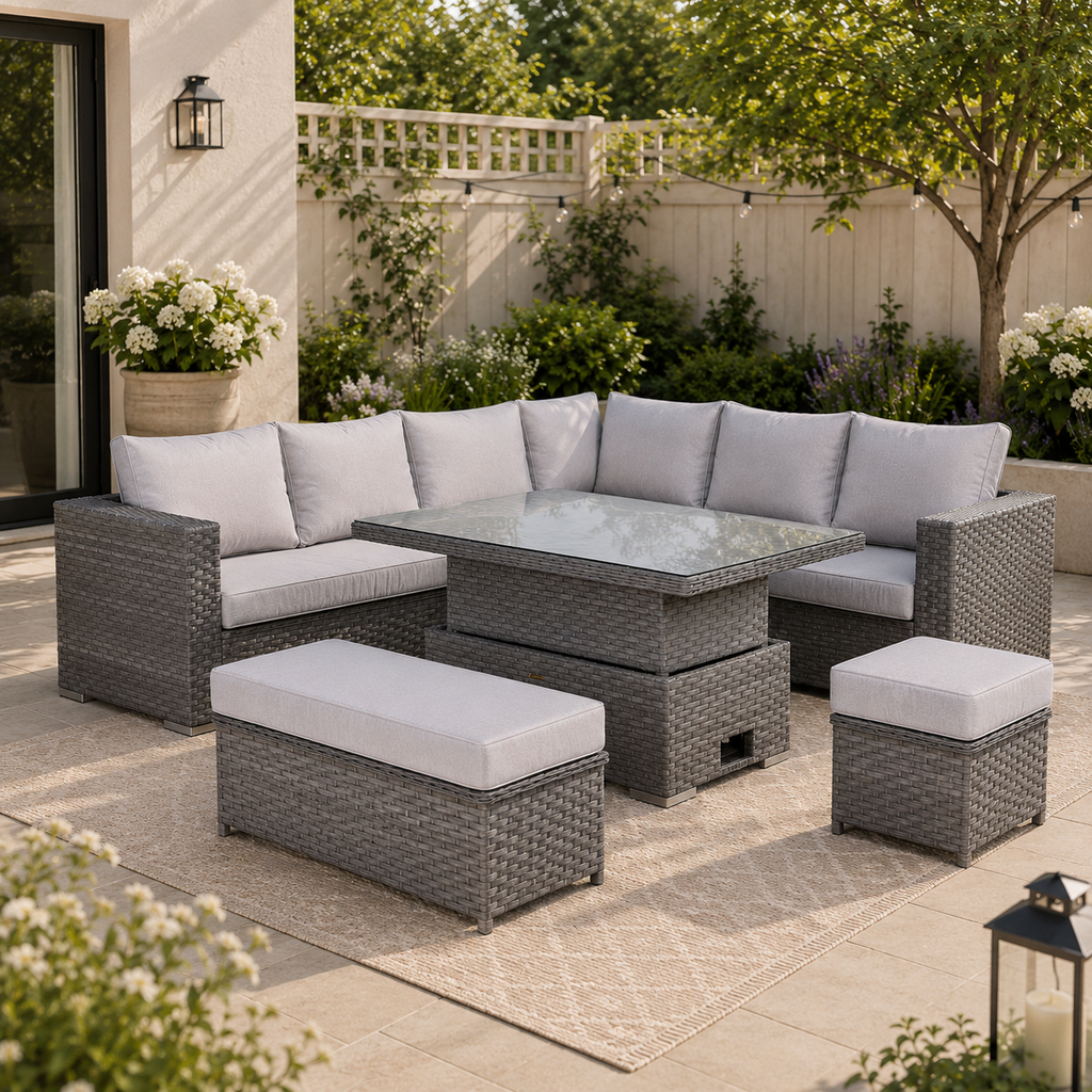 Catalina Range Modular Corner Sofa Set With Rising Table