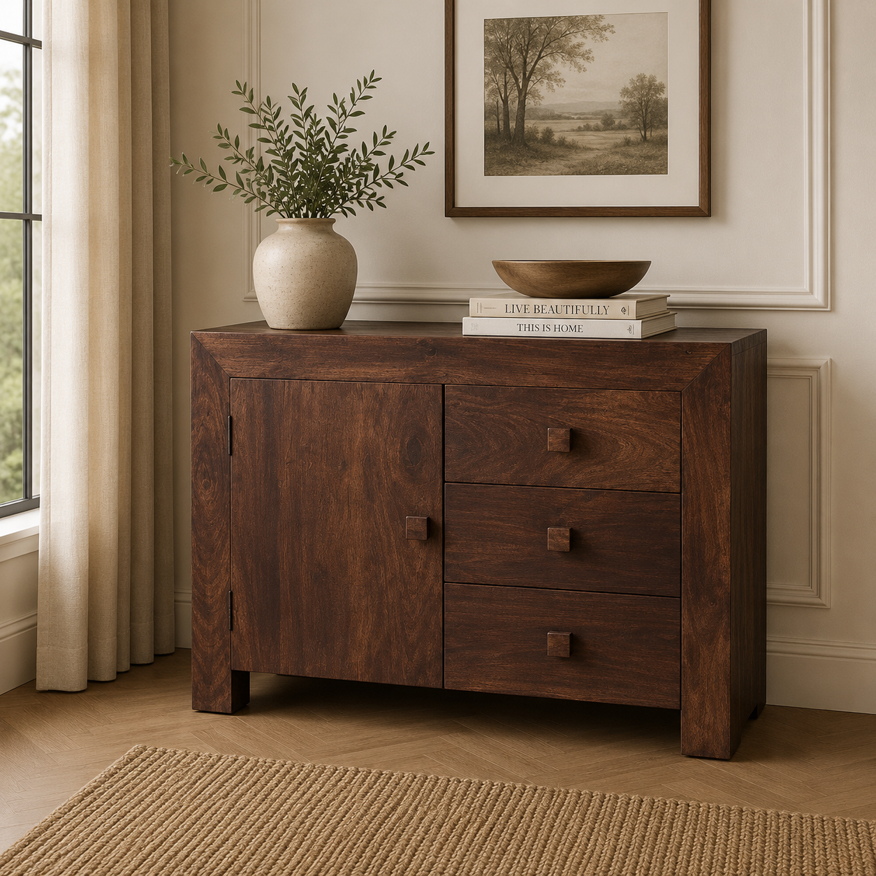Toko Dark Mango 3 Drawer Sideboard