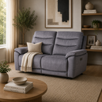 Toledo Steel Grey  Lay-Z-Boy Style Fabric Power Recliner 3 Seater Sofa