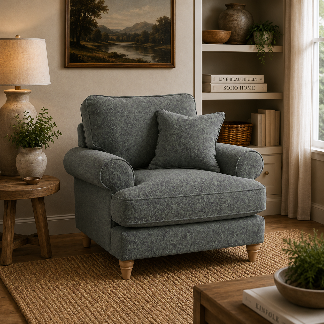 Armchair Manhattan Charcoal The Great Sofa Company | Victoria | Bromfield | Lola | Alfie | Mari | Longfellow | Duresta Style