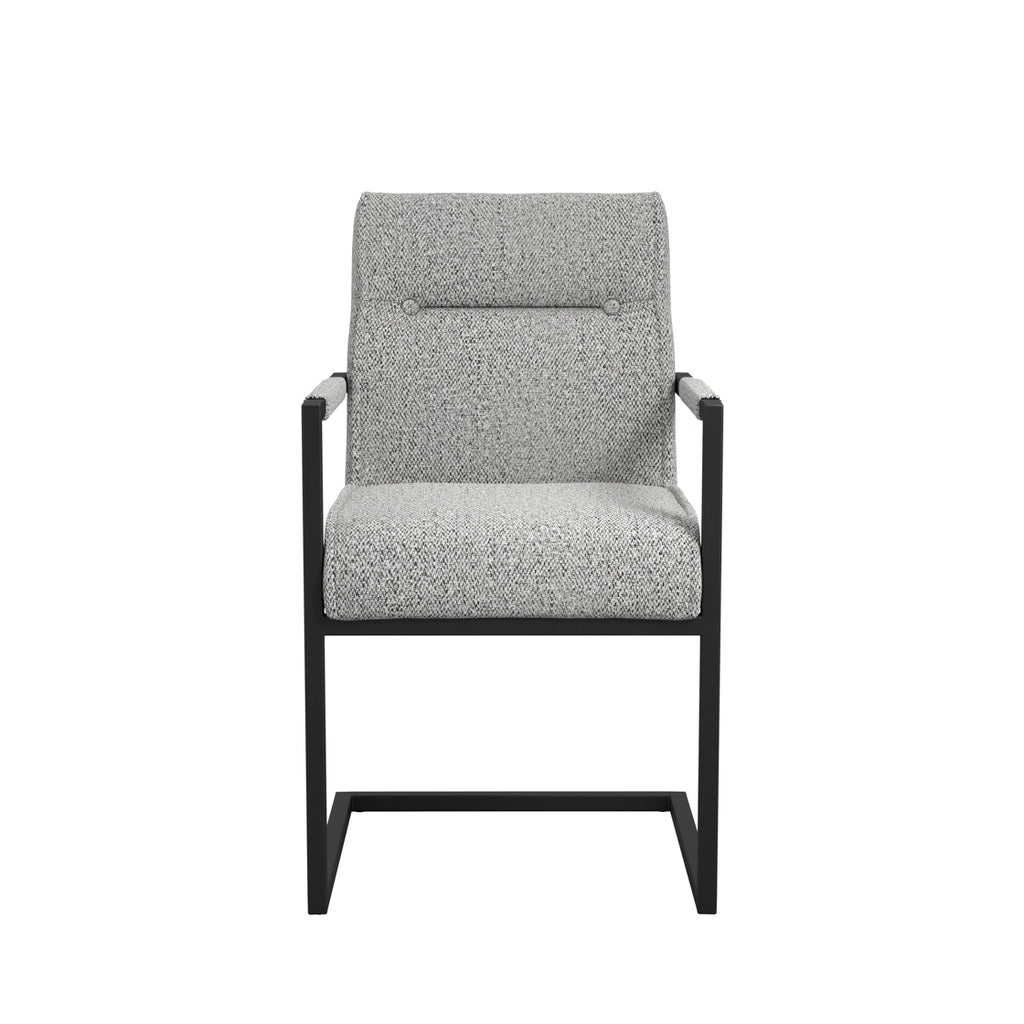 Cleaver Smoked Pearl / Black / Arms Dining Chair (2 Per Pack)