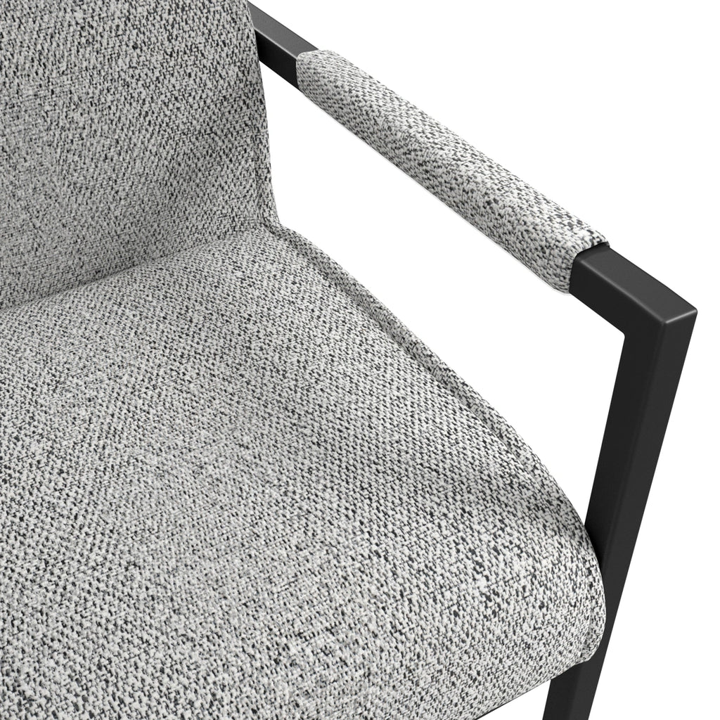 Cleaver Smoked Pearl / Black / Arms Dining Chair (2 Per Pack)