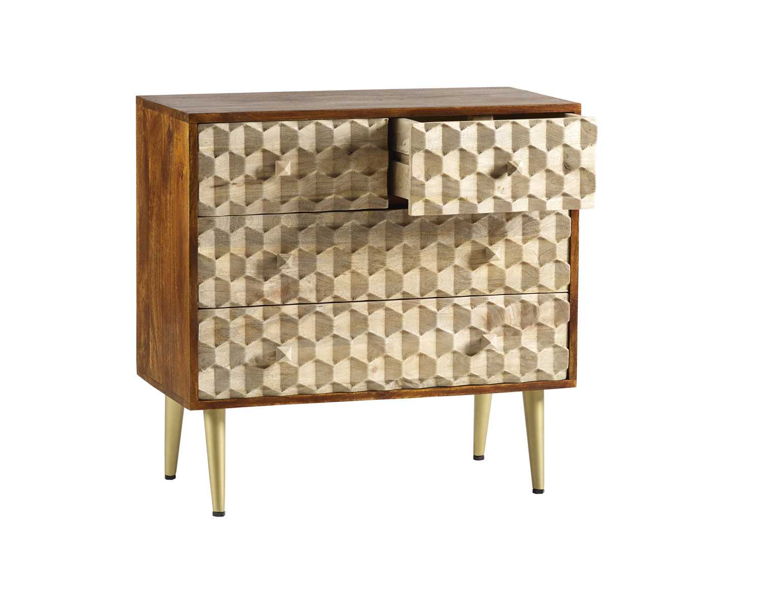 Ziggy Solid Mango Wood 4 Drawer Chest
