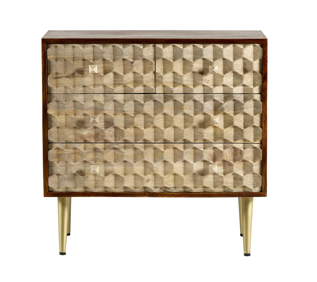 Ziggy Solid Mango Wood 4 Drawer Chest