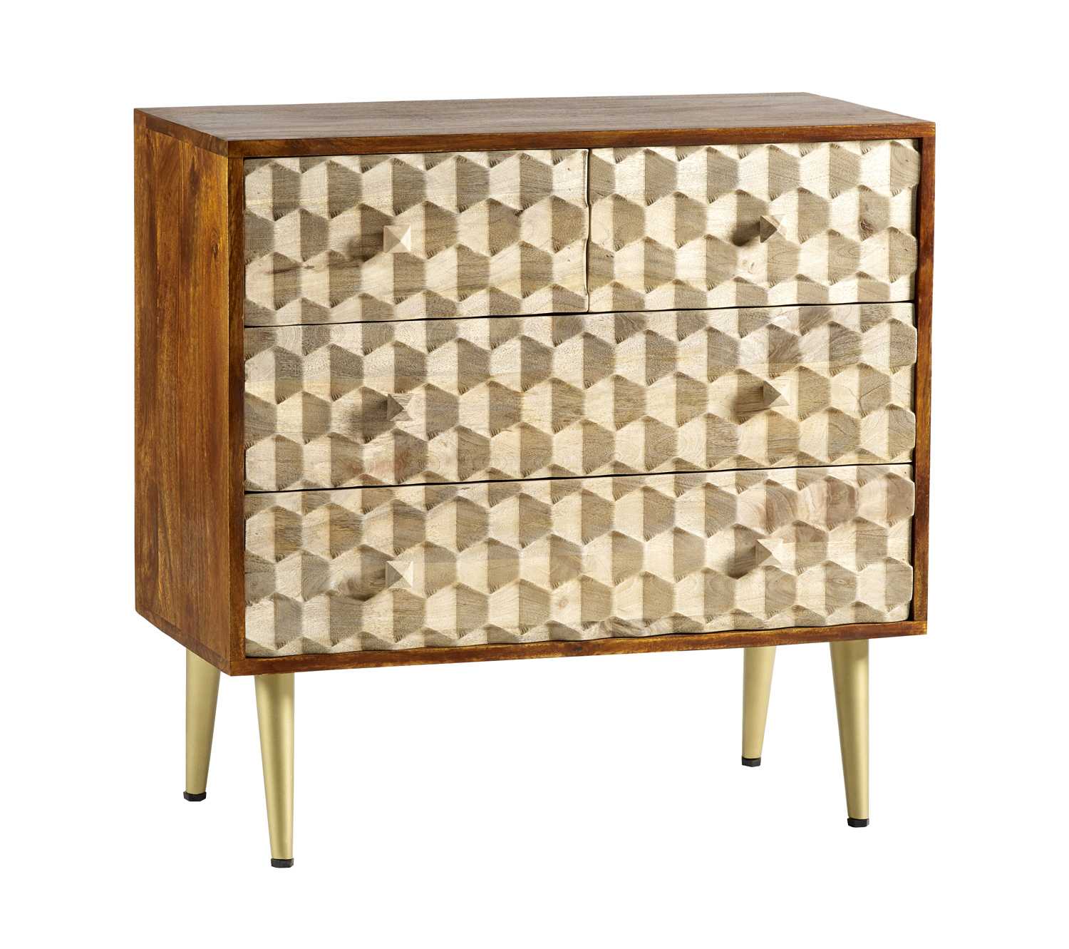 Ziggy Solid Mango Wood 4 Drawer Chest