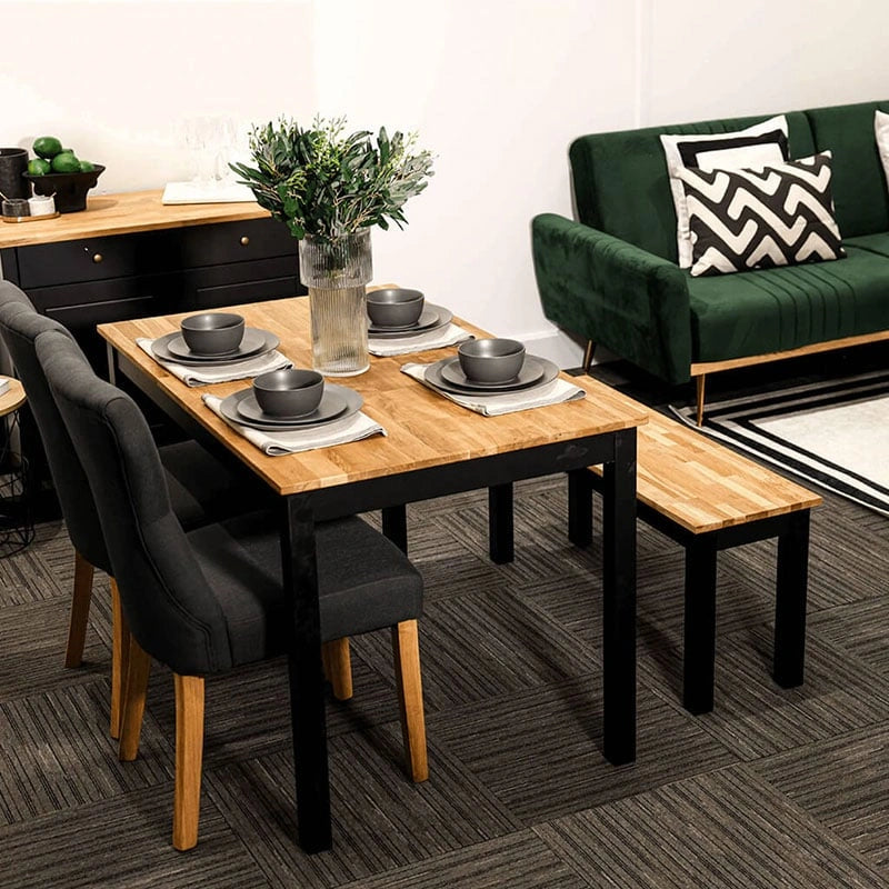 Copenhagen Bench Black Frame-Oiled Wood