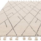 Nepal 200x290cm Cream/Black Linear Rug Rug