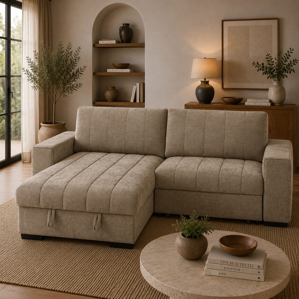 Franklin Sofabed Beige Universal Corner