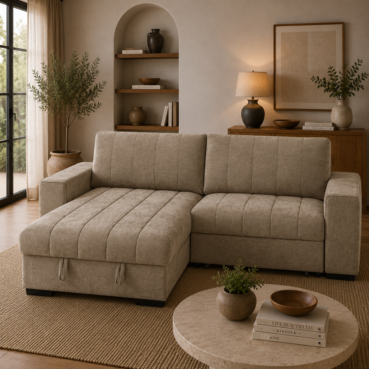 Franklin Sofabed Beige Universal Corner