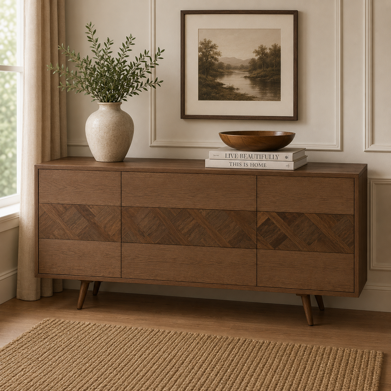 Salvar Oak and Elm Wood Sideboard