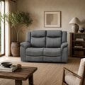 Leon Grey Tech Fabric 2 Seater Electric Reclining Sofa USB/C Charging Ports