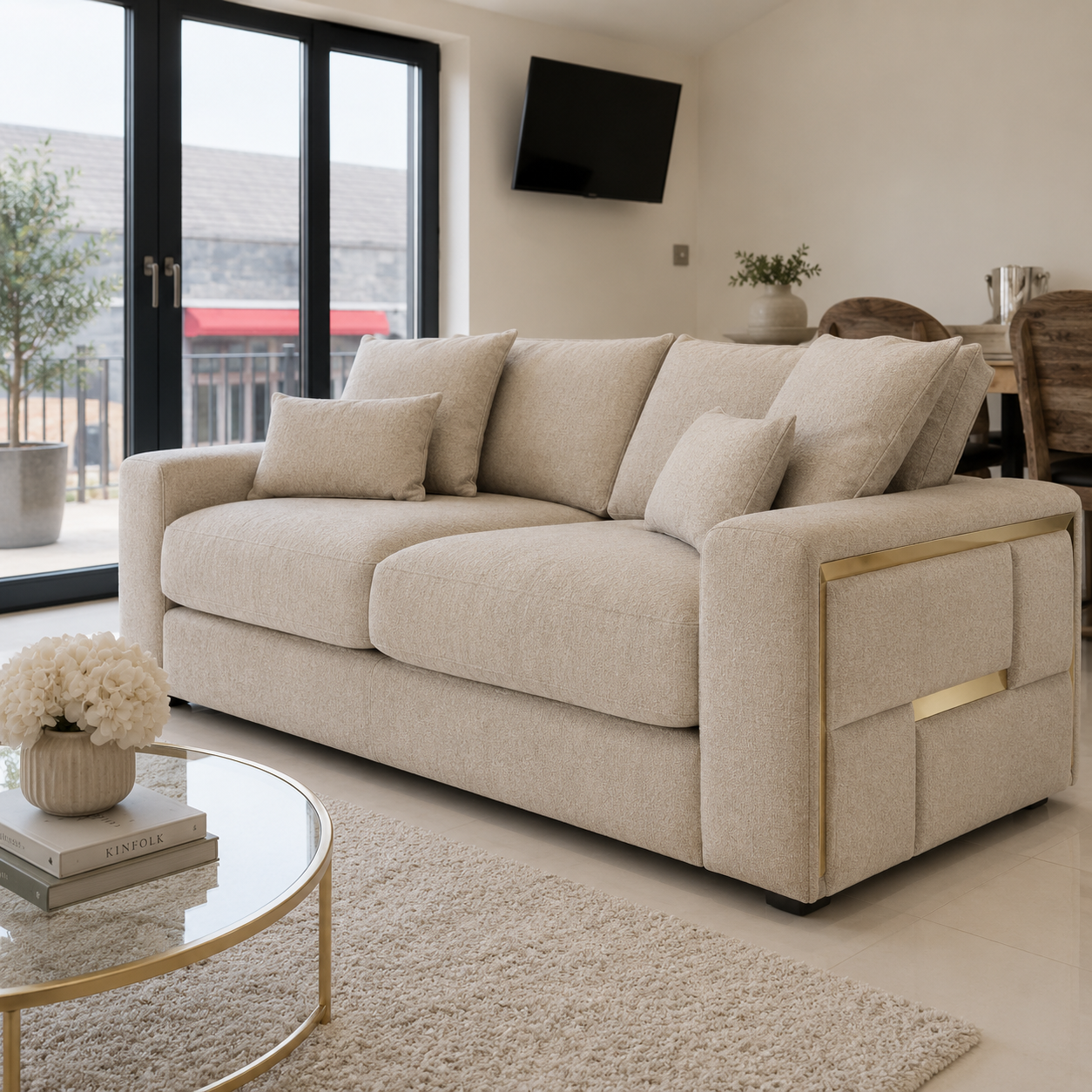 Jupiter Sofa Beige 3 Seater