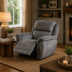 Majestic Grey Lay-Z-Boy Style Fabric Power Recliner Armchair