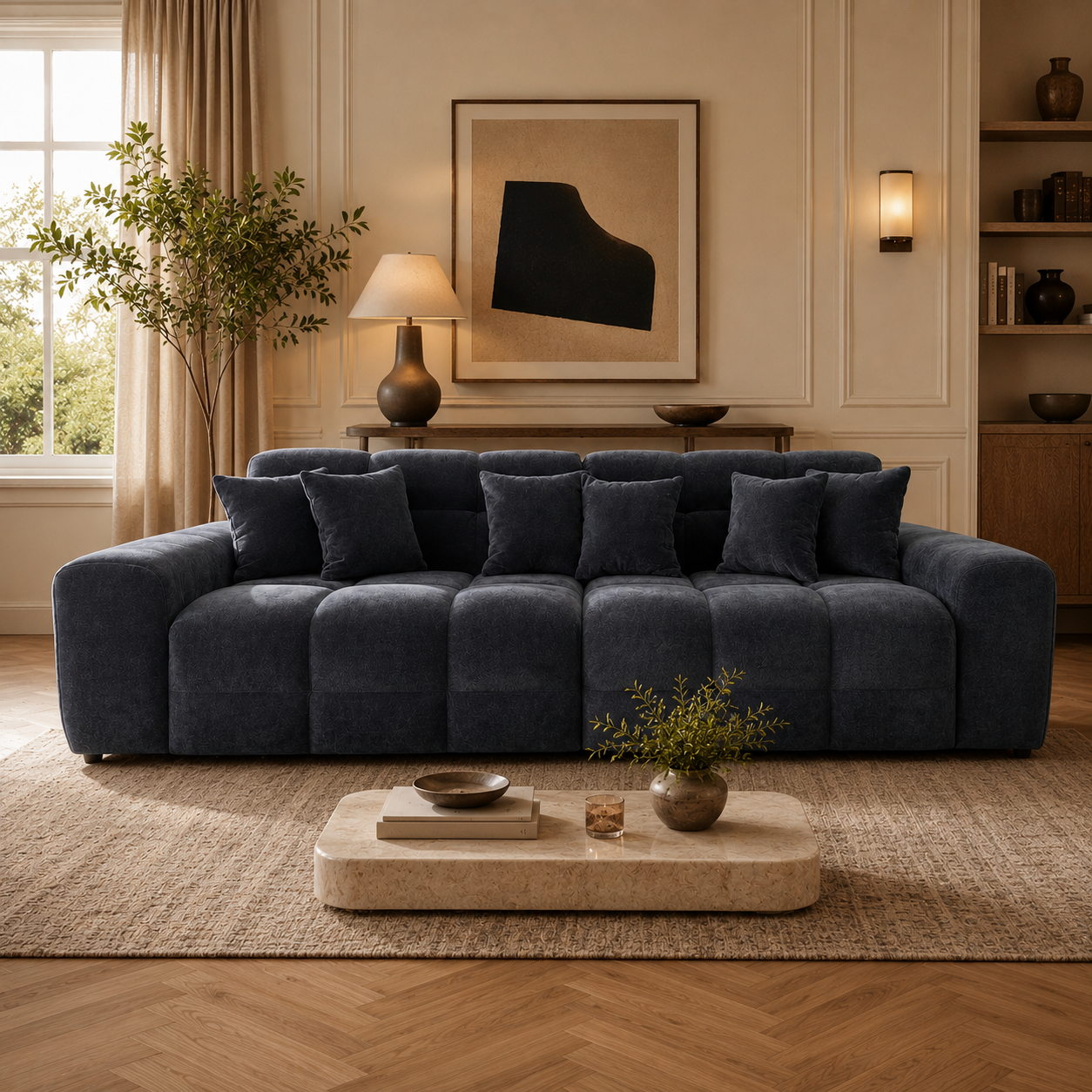 Jacob Sofa Black 4 Seater