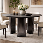Imperia Round Veneer Dining Table with Ceramic Lazy Susan