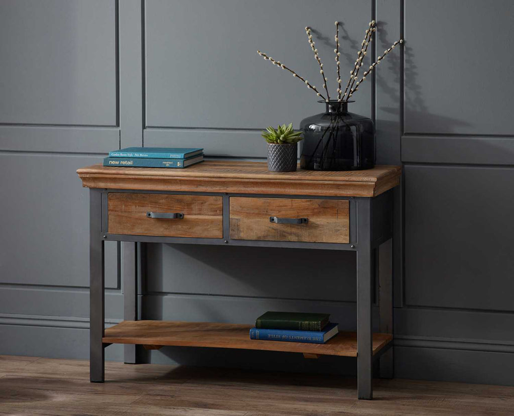 Apperley Industrial Two Drawer Console Table