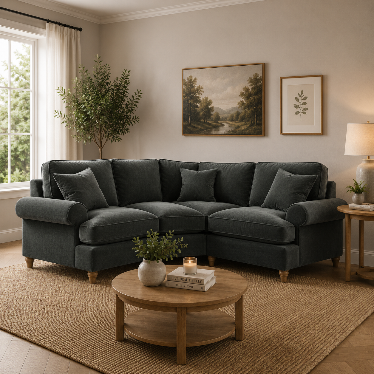 2 Corner 1 Manhattan Charcoal The Great Sofa Company | Victoria | Bromfield | Lola | Alfie | Mari | Longfellow | Duresta Style