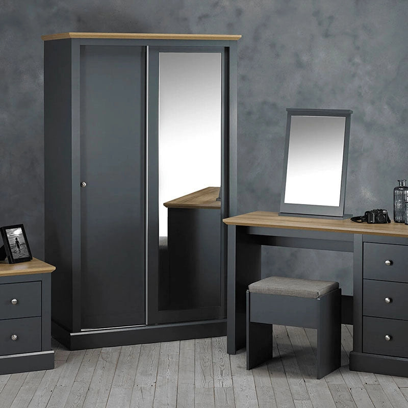 Devon 2 Door Sliding Wardrobe Charcoal