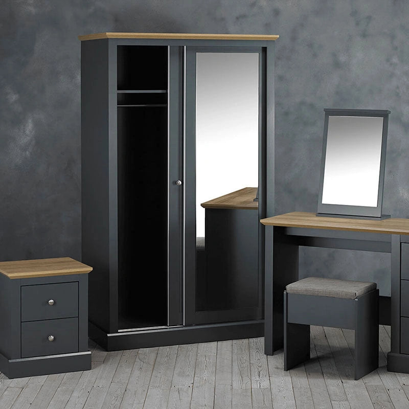 Devon 2 Door Sliding Wardrobe Charcoal