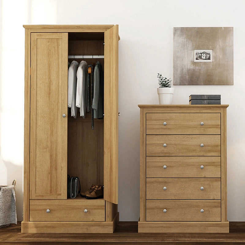 Devon 2 Door Wardrobe Oak