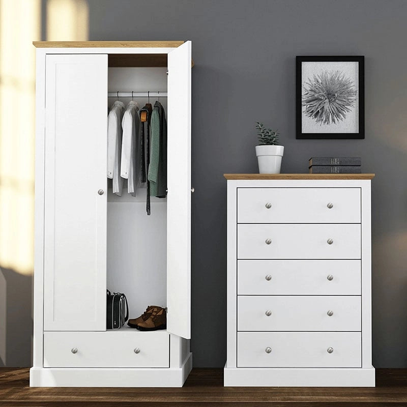 Devon 2 Door Wardrobe White