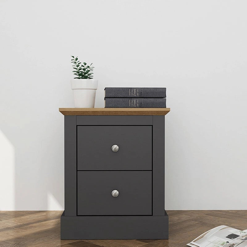 Devon Bedside Cabinet Charcoal
