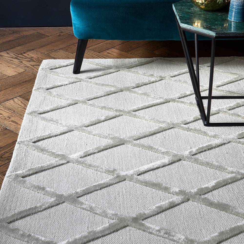 Dixon  200x290cm Silver Diamond Rug