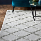 Dixon  200x290cm Silver Diamond Rug